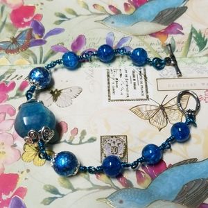 Large Blue Gemstone Bracelet!